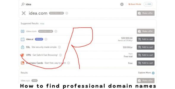 How to find professional domain names