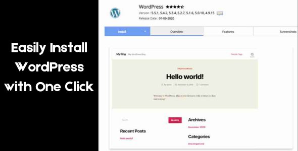 Easily Install WordPress with One Click